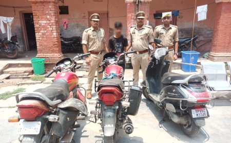 थाना चौक वाराणसी टीम इंसपेक्टर विमल कुमार मिश्रा को मिली सफलता शातिर वाहन चोर गिरफ्तार