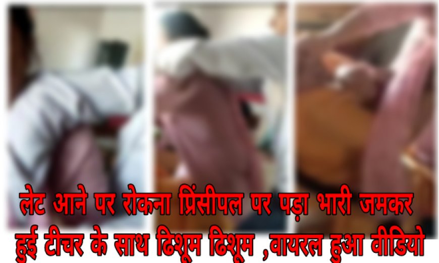 लेट आने पर प्रिंसीपल ने ने टिचर को टोका तो हो गयी ढिशूम ढिशूम, वीडियो वायरल