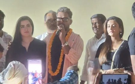 "रंग दे बसंती" के प्रमोशन के लिये भोजपुरी लोकप्रिय अभिनेता खेसारी काशी पहुंचे