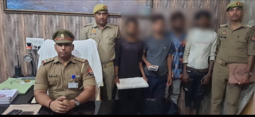 वाराणसी:थाना मंडुआडीह को मिली सफलता चोरी की टोटो,2 मोबाइल व 1 लैपटॉप के साथ 4 अभियुक्त गिरफ्तार