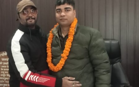 वाराणसी चितईपुर चौकी इंचार्ज संदीप सिंह का हुआ भव्य स्वागत