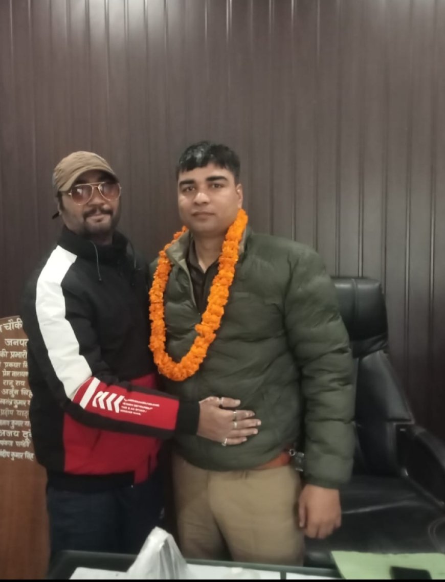 वाराणसी चितईपुर चौकी इंचार्ज संदीप सिंह का हुआ भव्य स्वागत