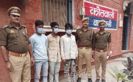 वाराणसी:दर्शनार्थियों के मोबाइल चुराने वाले तीन शातिर हुये गिरफ्तार