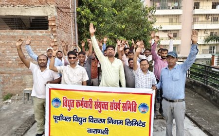 बनारस के बिजलिकर्मियो ने आज 267वे दिन भी बिजली के निजीकरण के विरोध में समस्त कार्यालयों पर किया जोरदार प्रदर्शन