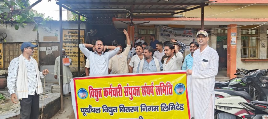 बनारस के बिजलिकर्मियो ने आज 275वे दिन भी बिजली के निजीकरण के विरुद्ध समस्त कार्यालयो पर  किया जोरदार विरोध प्रदर्शन