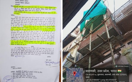 वाराणसी-150 साल पुराने जर्जर भवन पर बहुमंजिला अवैध निर्माण, 16 दिन बाद भी VDA की कार्रवाई शून्य, हुकुलगंज दोहराने का खतरा