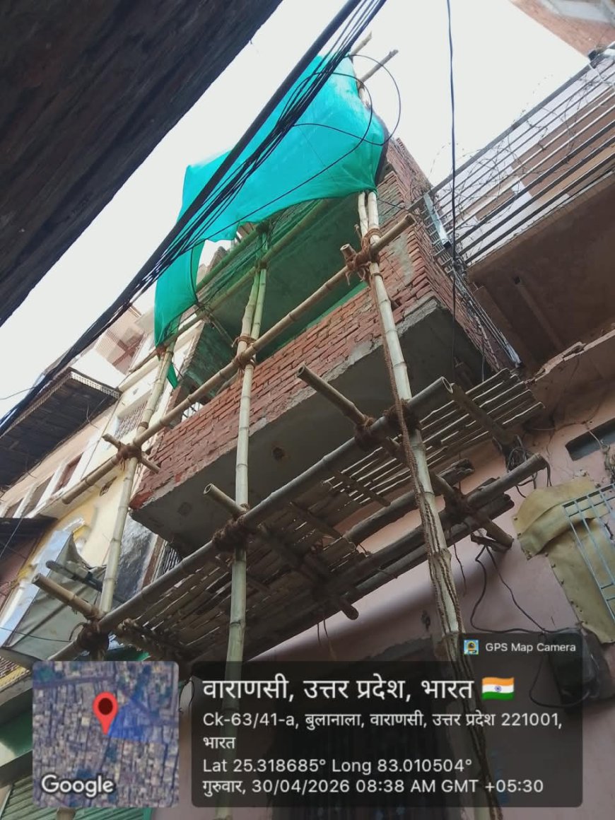 वाराणसी-150 साल पुराने जर्जर भवन पर बहुमंजिला अवैध निर्माण, 16 दिन बाद भी VDA की कार्रवाई शून्य, हुकुलगंज दोहराने का खतरा