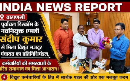 पूर्वांचल डिस्कॉम के नवनियुक्त एमडी संदीप कुमार से मिला विद्युत मजदूर पंचायत का प्रतिनिधिमंडल, कर्मचारियों की समस्याओं के त्वरित समाधान का मिला आश्वासन