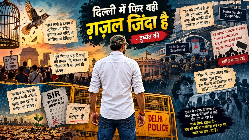 दिल्ली में फिर वही ग़ज़ल जिंदा है ! - दुष्यंत कुमार | Delhi Protest