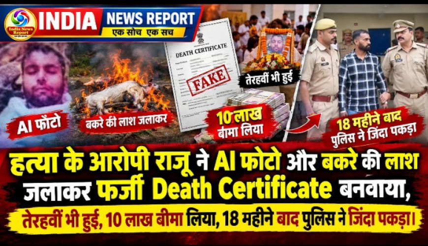 UP के मऊ में फिल्मी कांड: बकरे को जलाकर खुद को मृत दिखाया, AI से बनवाई चिता की फोटो, हत्या का आरोपी 18 महीने बाद जिंदा पकड़ा